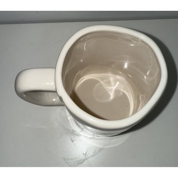 Rae Dunn "PEACE" Ceramic Coffee Tea Mug Cup White Red Christmas Holiday - Picture 4 of 5